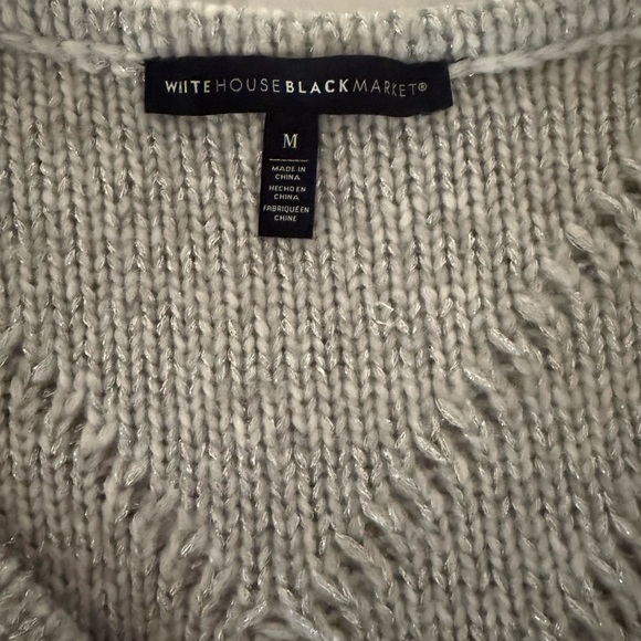 White House Black Market Light Gray V-Neck Sweater - Picture 4 of 7